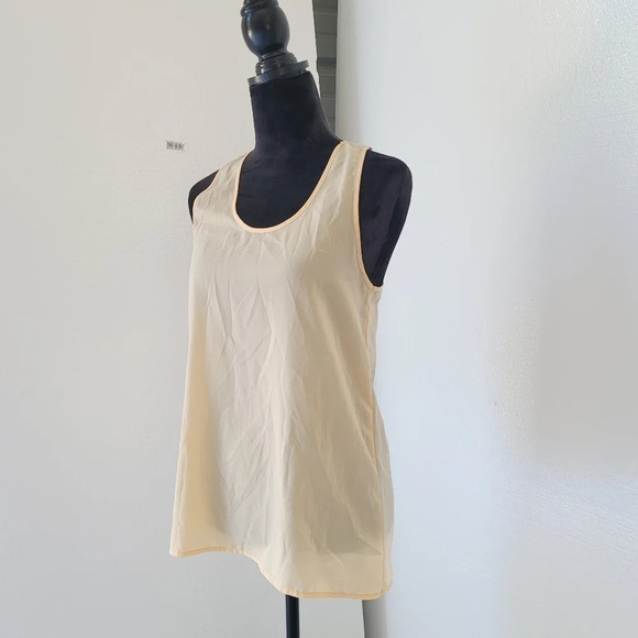 Japna Women's Soft Beige Racerback Sleeveless Tank Top Blouse Shirt Size Small - Picture 5 of 7